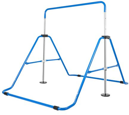 Turnreck mit höhenverstellbarer Stange für Gymnastik blau Maße ca. 108 x 148.5 x 85-129.5 cm (Höhe einstellbar) Tragfähigkeit bis 100 kg