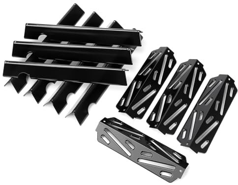 GFTIME Bars de flavorizer 43,5 cm 66033 et réflecteur de chaleur 66040 pour barbecue à gaz, Weber Genesis II/LX 400, Genesis II E410, E435, S435 (2017 et plus récent), pièces de rechange en acier