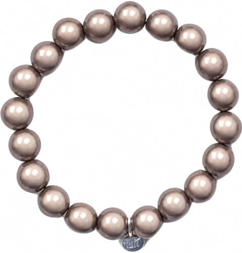 Leslii Reflective Pearls Perlen-Armband Magic 3D-Effekt (Beige Ø 10mm)