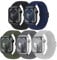 Geflochtenes Armband Kompatibel mit Apple Watch 42mm 44mm 45mm 46mm 49mm, Elastisches Nylon Stoff Band für Apple Watch 10 9 8 SE 7 6 5 4 3 2 1, 5 Stück