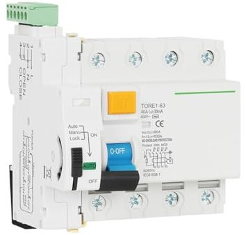 QZROPXOH Disjoncteur différentiel de Dispositif de réenclenchement Automatique de Type RCD 6KA AC 4P 400V, disjoncteur Intelligent 63A 30mA 100mA 300mA(63A)