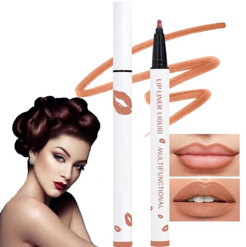 ZANWANXIN Longwear Liquid Lip Liner, Liquid Lip Liner Pen, Matte Lip Stain Marker, 2-in-1 Waterproof Lipstick Lip Liner, Long Lasting Waterproof 24 Hour Lip gloss for Women (05, one size)