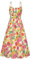 GRACE KARIN Abito estivo da donna con spalline sottili, svasato, linea ad A, mini abito increspato senza maniche floreale da spiaggia, Fiori rosa e gialli, S