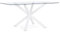 KONTE.DESIGN Mesa Rectangular May de Cristal, Pata Cruzada Acero Blanco 160x90cm