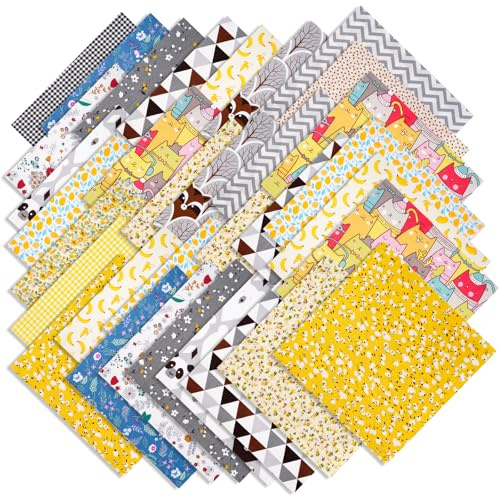 70 Stück Baumwollstoff Patchwork, 25 cm x 25 cm Baumwolle Stoff, Patchwork Stoff Paket, Multicolor Materialien für Nähen, Scrapbooking & DIY Handwerk (C)