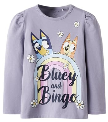 NAME IT Nmfjessie Bluey LS Top Box Noos Sky, Grigio Lavanda, 86 cm Bambine e Ragazze