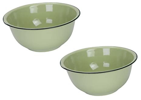 Alipis 2pièces Bols Émail Vintage Épais Rétro Pour Maison Bols Soupes Salades Multifonctions