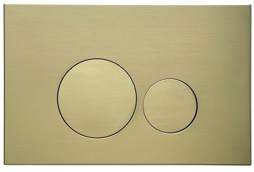 AQUAUNO Drückerplatte WC gold – WC Betätigungsplatte mit runden Tasten für 2-Mengen-Spülung, Wasser sparende Spültaste, kompatibel mit Geberit Sigma