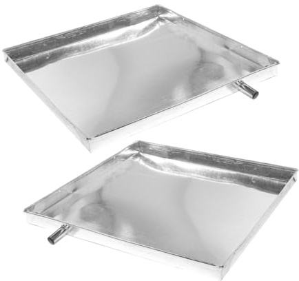 Bac de Récupération D'eau pour Climatiseur, Lot de 2, Fer Argenté | Prévention des Fuites, Propreté Assurée, Usage Intérieur et Extérieur, Forme Carrée, Camping