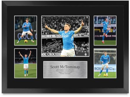 HWC Trading Scott McTominay Geschenke Gedrucktes Signiertes Autogramm Foto für Fußball Anhänger and Fans - A3 Gerahmt