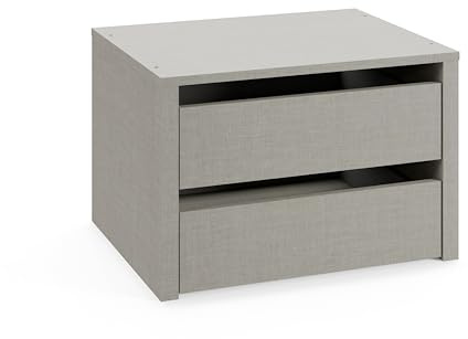 Rauch Möbel Zubehör, Schubladeneinsatz mit 2 Schubladen für Elementbreite 65 cm, Farbe Texline Leinenoptik, Maße 58x39x45cm