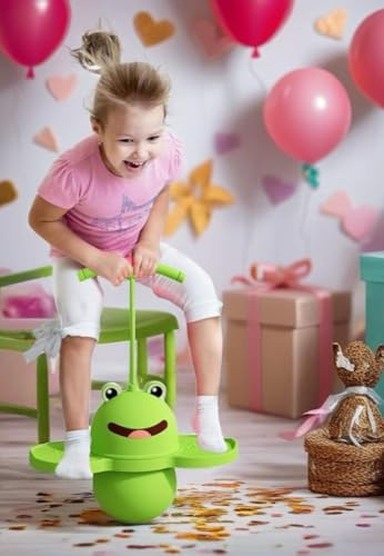 Halay Green pogo Ball Frog Hopper - Balance Jumping Stick - pink Bouncy Ball - Jumping Stick - Jump Stick
