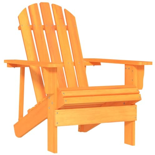Owoxanthellate Adirondack Gartenstuhl Orange 69,5x86,5x89,5 cm aus Massivholz Tanne Ergonomisches Gartensessel Design Wetterschutzbeschichtung für Balkon Terrasse Camping