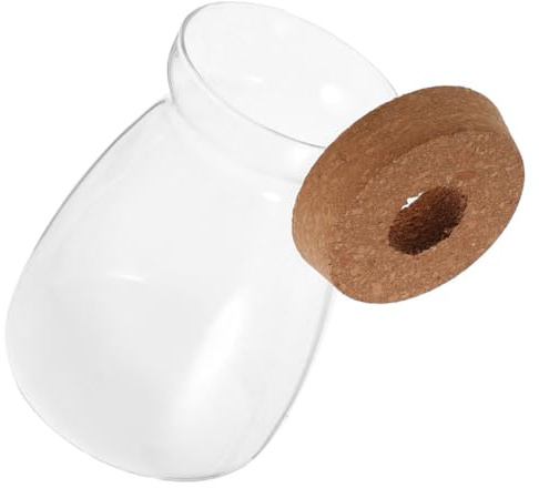 Toyvian Glasgefäß mit Holzdeckel Rundes Mikro Terrarium Pflanzer für Sukkulenten und Hydrokultur Pflanzen Abdichtung Flaschengarten Dekoration
