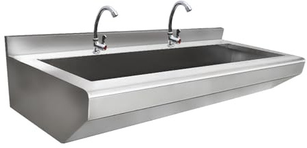 Générique Évier Utilitaire en Acier Inoxydable, Lave-Mains Mural Professionnel，évier De Cuisine avec Robinet，évier Industriel pour Cantine Scolaire，évier D'atelier pour Garage