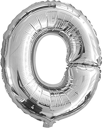 schenken-24 Folienballon Buchstabe O Silber 32 cm Geburtstag