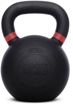SUPRFIT – Elite Kettlebells 32 kg – pulverbeschichtete Kugelhantel aus massivem Gusseisen für Fitness, Crossfit & Krafttraining – mit Farbcodierung zur besseren Unterscheidung der Gewichte
