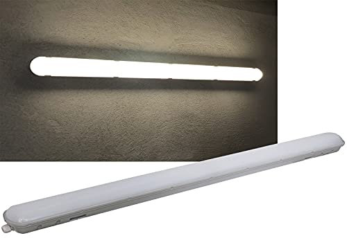 ChiliTec LED Deckenleuchte Feuchtraumleuchte mit Durchgang IP65 230V Wannen Leuchte - Beleuchtung Nass Raum Garage Carport Keller Neutralweiß - Länge 150cm