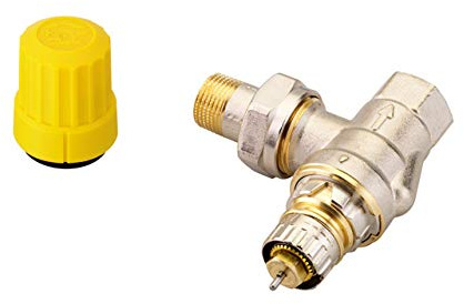 Danfoss Ventilgehäuse RA-UR 10 R 3/8, Eck, matt vernickelt 013G3299