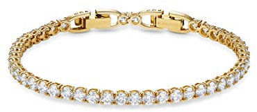 Swarovski Matrix Tennis Armband, Schwarzes und Rutheniertes Damenarmband mit Strahlenden Swarovski Kristallen