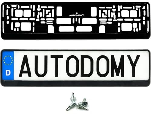 Autodomy Pack 2 Unites Support Plaque Immatriculation Voiture 520x110 mm + 4 Vis | Supports Plaque Immatriculation Auto | Valable pour Toute Voiture | Support Fixation pour Plaque Immatriculation