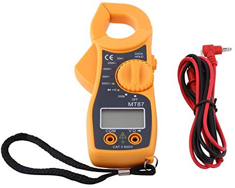 AC DC Volt Current Multimeter Clamp, Auto-Ranging True RMS Digital Tester VOM Meter (Yellow)
