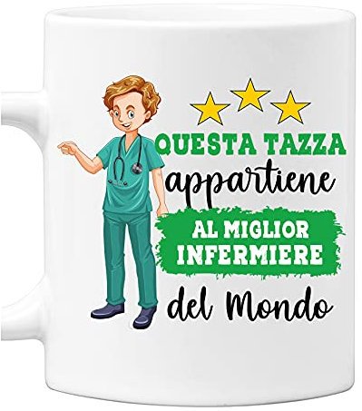Colorfamily Tazza Infermiere Mestieri divertenti Questa tazza appartiene al migliore al mondo Idea regalo