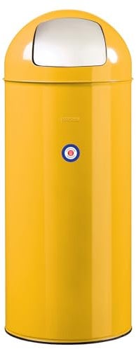 Poubelle de cuisine push. Capacité 45L, Fabrication française, Poubelle avec couvercle à trappe, Seau intérieur amovible avec anse VINTAGE ROSSIGNOL