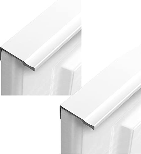 Space Aluminum Invisible Door Knob Wardrobe Kitchen Cupboard Concealed Handles Cabinet Handle Finger Edge Pull DrawerHandles Furniture Gate Knobs Porcelain White 2 Pieces (Hole Distance 224mm)