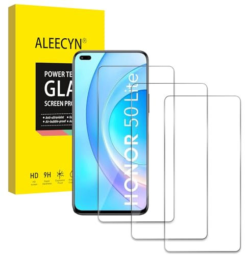 [3 Pièces] Verre Trempé Protecteur D’écran Compatible avec Honor 50 Lite, sans Bulles, Vitre HD Ultra, Ultra Solide, Anti Rayures, Film de Protection Dureté 9H