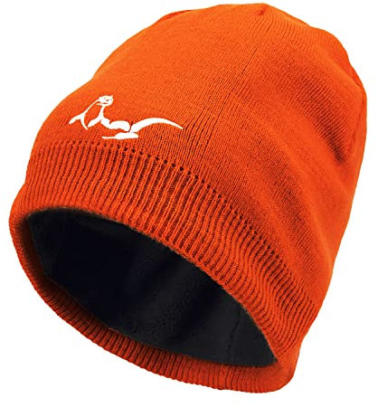 Wasserdichte Unisex Beanie Mütze für Damen & Herren - Warme Wintermütze mit Weichem Fleecefutter in Ideal zum Laufen, Skifahren, Snowboarden. (DE/NL/SE/PL, Alpha JASPO, Einheitsgröße, Orange – BB)