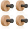 Funnytek Adhesive Wood Coat Hooks - 4 Pack Beech Wood Wall Natural Rustproof Coat Rack Adhesive Hooks for Wall, Towel Hooks for Hanging Coats, Hats, Bags, Keys (Style C)