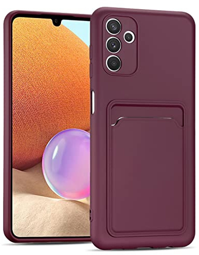 CoolGadget Handyhülle mit Kartenfach für Samsung Galaxy A54 5G Lila | Silikon Case mit Kartenhalter auf der Rückseite, stoßfest, erhöhter Kameraschutz, dünn