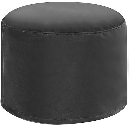 DreamRoots Pouf Hocker - Hocker Rund Samt 50x50x35 cm - Couch Hocker Wohnzimmer - Sitzpouf Rund - Fußhocker Für Sessel - Sitzhocker Rund - Hocker Couch - Hocker Sofa