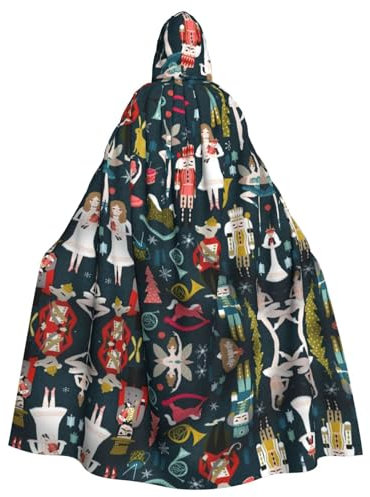 FAIRAH Women'S Nutcracker Ballet Xmas Dance Print Hooded Cloak Women Men Halloween Dress Up Party Cosplay Costumes