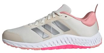 adidas Damen Everyset Trainer Shoes Gymnastik-und Trainingsschuhe, Chalk White/Iron Metallic/Lucid Pink, 40 EU