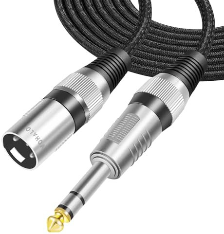 VOHALO XLR Stecker auf 6.3mm TRS Stecker Kabel Stereo Mikrofonkabel symmetrisches Signal Verbindungskabel Schwarz (3M)