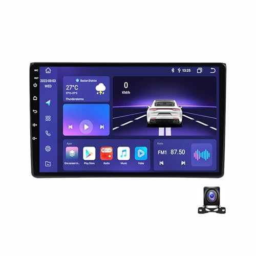 EsaSam Doppel DIN Radio Mit Navi, 9 Zoll Touchscreen, 2 Din Autoradio MP5 Player Für Audi A4 B8 B7 B6 S4 RS4 Unterstützt BT, Radio FM/RDS, DSP, Carplay/Auto, Lenkradsteuerung,8 core m300s 4g+32g