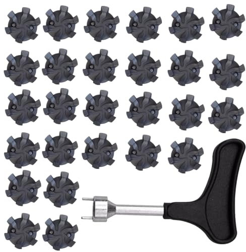 Puntas de Golf Universales - 25 Piezas Tacos Fáciles de Cambiar + 1 Llave de Punta para Zapatos - Practical Golf Spikes for Golfers