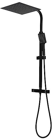Duschset ohne Armatur, Chrom Duschstangeset Duschsäuleset, Regendusche Duschsystem mit Duschkopf aus rostfreiem Edelstahl, Überkopfbrauseset