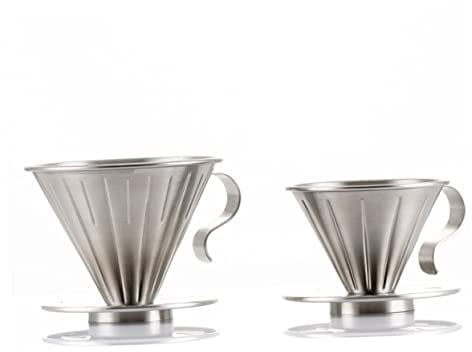 Zerodeko Tazza Con Filtro Per Caffè A Goccia Capacità 1-4 Tazze Macchina Per Il Caffè Con Supporto Filtro in Acciaio Inossidabile Facile Da Pulire