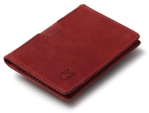 FOXHACKLE Portefeuille en Cuir avec Porte-Cartes de crédit pour Homme et Femme, Portefeuille Fin à Deux Volets avec Blocage RFID, Poche Avant Fine, Portefeuille Minimaliste, Petit étui pour Cartes