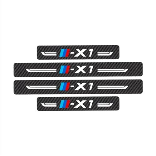4 Pièces Plinthes pour B-MW X1, Protecteur de Bord Latéral de Porte en Fiber de Carbone Protecteur de Seuil de Porte de Voiture