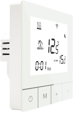 MincoHome WiFi Digital Temperature Controller Electric Floor/Water/Gas Boiler Programmable Thermostat Smart Home Heating Thermostat (White for Gas Boiler/Water Heating)
