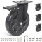 RRIUTO Ruedas para Muebles Pesados con Freno, 150MM Ruedas Giratorias Hasta 1000kg, Silencioso y Resistente Rueda Pivotantes Ruedas de Placa Industriales, 4 Ruedas que No Dejan Marcas