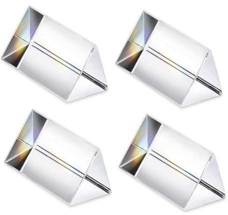Hopbucan Dreieckiges Prisma für optische Prismen, 4 Stück, transparent