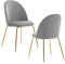 FineBuy Lot de 2 chaises de salle à manger, design scandinave, rembourrées en velours, avec pieds dorés, pour cuisine, cuisine, avec revêtement en velours
