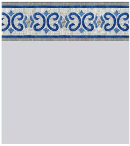 Liner Piscine 75/100 Gris Frise Oxford Ovale 7.30 x 3.70m H 1.32m