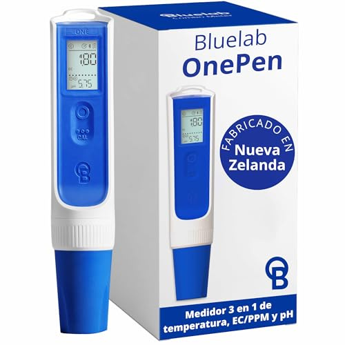 Bluelab OnePen - a 3-in-1 Temperature, EC/PPM and pH Meter, Lightning Fast Readings - Bluetooth Data Sharing & in-App Tracking - Replaceable Probe