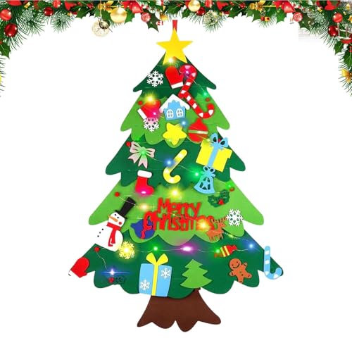 Árbol De Navidad De Fieltro Para Niños,Juguete De Árbol De Navidad De Fieltro | Juguete de árbol de Navidad para niños | Decoración creativa de fieltro para árbol de Navidad, decoraciones navideñas pa